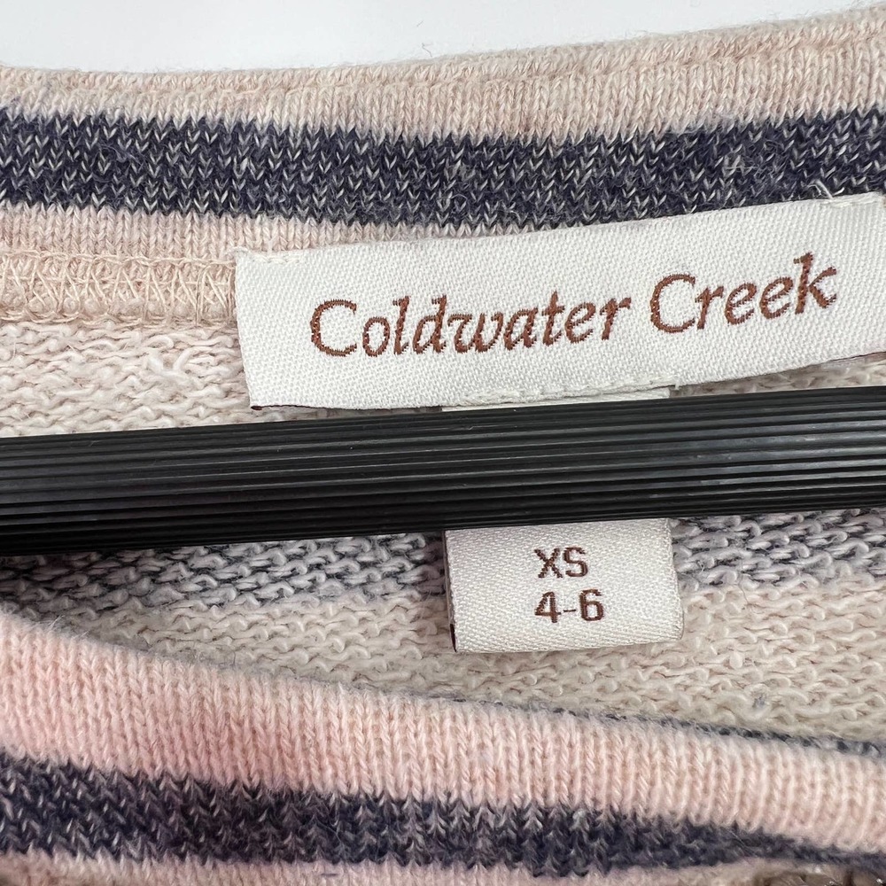 Coldwater Creek Womens Size XS 4-6 Beaded Sweatshirt Blouse Shirt Top Gemstone - Picture 3 of 8